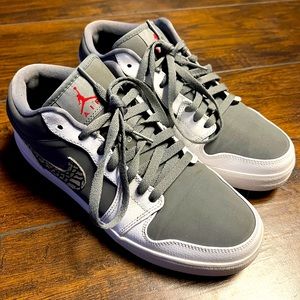 Nike Air Jordan Retro 1 Low AJ V.2 Shoes Men Size 9.5 Elephant Print/Cool Gray